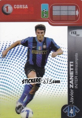 Cromo Javier Zanetti - Calciatori Challenge 2008-2009 - Panini