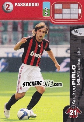 Sticker Andrea Pirlo - Calciatori Challenge 2008-2009 n. 141 - Panini