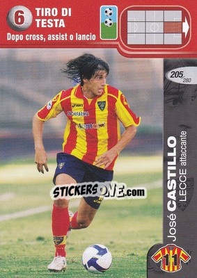 Sticker José Castillo - Calciatori Challenge 2008-2009 n. 205 - Panini