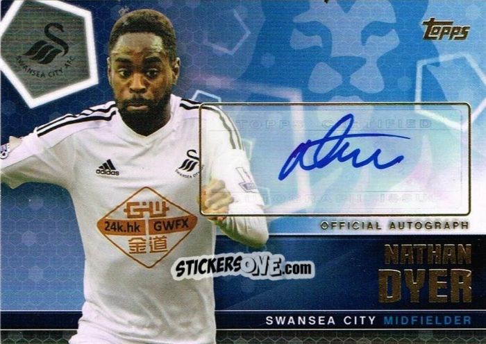Sticker Nathan Dyer - Premier Club 2014-2015 n. A36 - Topps