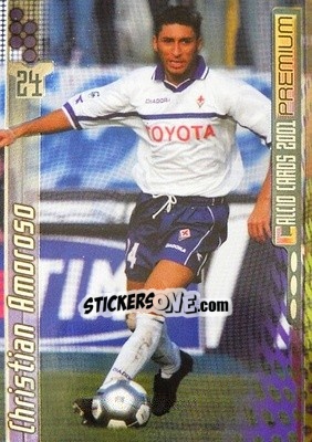 Sticker Christian Amoroso - Calcio Cards 2000-2001 Premium n. 50 - Panini
