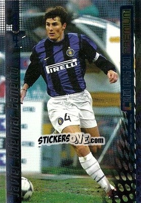 Sticker Javier Adelmar Zanetti - Calcio Cards 2000-2001 Premium n. 64 - Panini