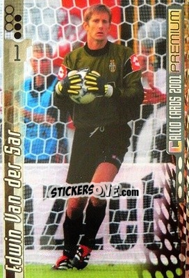 Sticker Edwin van der Sar - Calcio Cards 2000-2001 Premium n. 67 - Panini