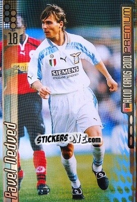Sticker Pavel Nedved - Calcio Cards 2000-2001 Premium n. 84 - Panini