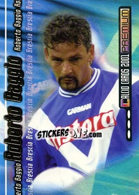 Sticker Roberto Baggio - Calcio Cards 2000-2001 Premium n. B1 - Panini
