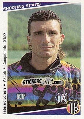 Sticker Fabrizio Lorieri - Shooting Stars Calcio 1991-1992 n. 1 - Merlin