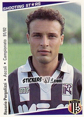 Cromo Rosario Pergolizzi - Shooting Stars Calcio 1991-1992 n. 3 - Merlin