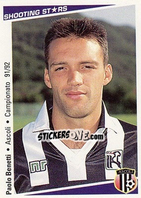 Sticker Paolo Benetti - Shooting Stars Calcio 1991-1992 n. 5 - Merlin