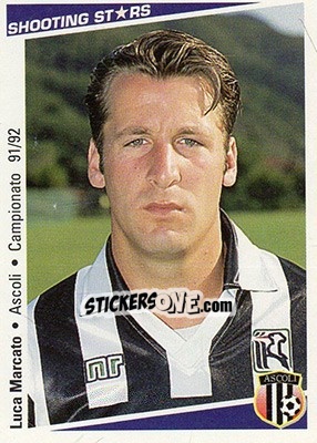 Sticker Luca Marcato - Shooting Stars Calcio 1991-1992 n. 6 - Merlin