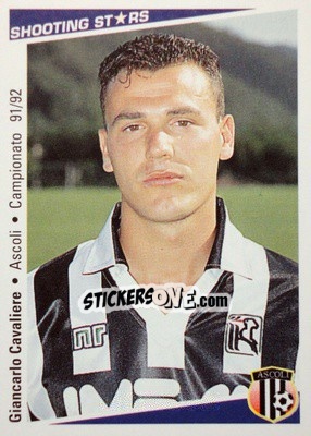 Sticker Giancarlo Cavaliere - Shooting Stars Calcio 1991-1992 n. 7 - Merlin