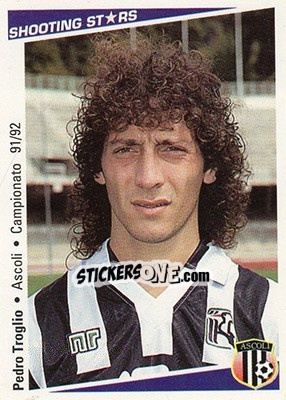 Sticker Pedro Troglio - Shooting Stars Calcio 1991-1992 - Merlin