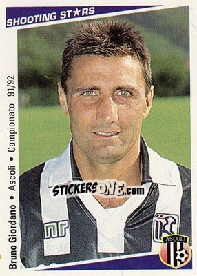 Sticker Bruno Giordano - Shooting Stars Calcio 1991-1992 - Merlin