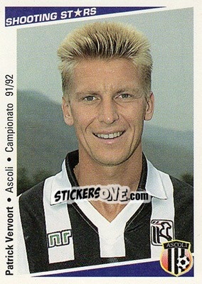 Cromo Patrick Vervoort - Shooting Stars Calcio 1991-1992 n. 10 - Merlin