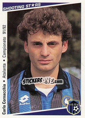 Figurina Carlo Cornacchioa - Shooting Stars Calcio 1991-1992 n. 16 - Merlin