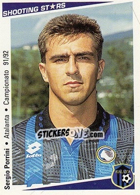 Sticker Sergio Porrini - Shooting Stars Calcio 1991-1992 - Merlin