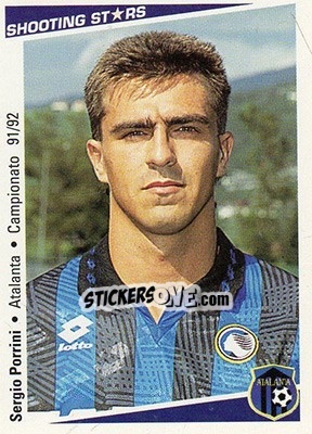 Sticker Sergio Porrini - Shooting Stars Calcio 1991-1992 n. 18 - Merlin