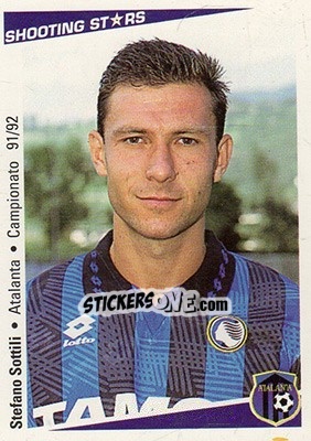 Figurina Stefano Sottili - Shooting Stars Calcio 1991-1992 n. 19 - Merlin