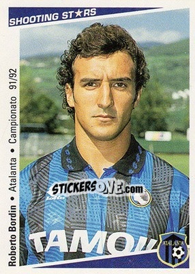 Sticker Roberto Bordin - Shooting Stars Calcio 1991-1992 - Merlin