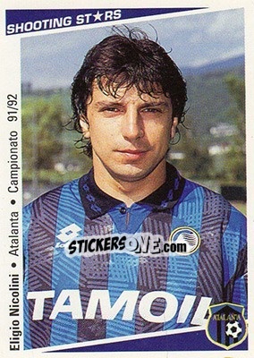 Figurina Eligio Nicolini - Shooting Stars Calcio 1991-1992 - Merlin