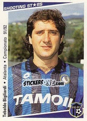Sticker Tebaldo Bigliardi - Shooting Stars Calcio 1991-1992 - Merlin