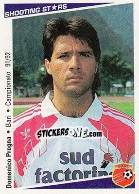 Sticker Domenico Progna - Shooting Stars Calcio 1991-1992 - Merlin