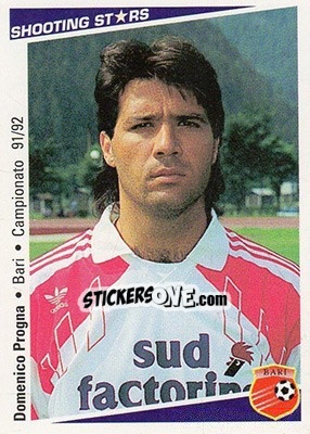Sticker Domenico Progna - Shooting Stars Calcio 1991-1992 n. 34 - Merlin