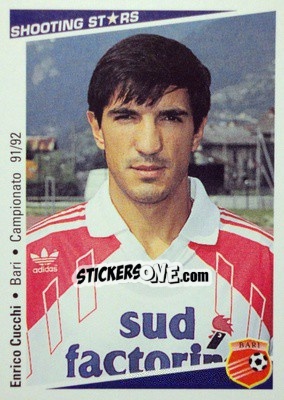 Sticker Enrico Cucchi - Shooting Stars Calcio 1991-1992 - Merlin