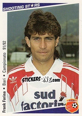 Figurina Frank Farina - Shooting Stars Calcio 1991-1992 n. 37 - Merlin