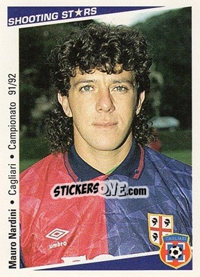 Figurina Mauro Nardini - Shooting Stars Calcio 1991-1992 - Merlin