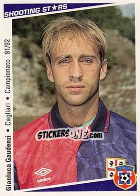 Sticker Gianluca Gaudenzi - Shooting Stars Calcio 1991-1992 - Merlin