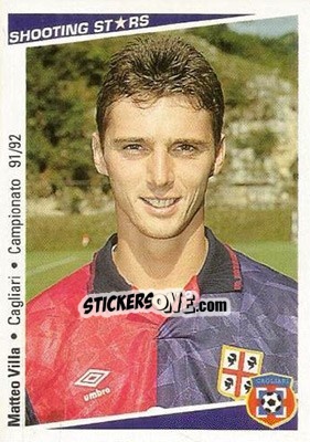 Sticker Matteo Villa - Shooting Stars Calcio 1991-1992 n. 54 - Merlin
