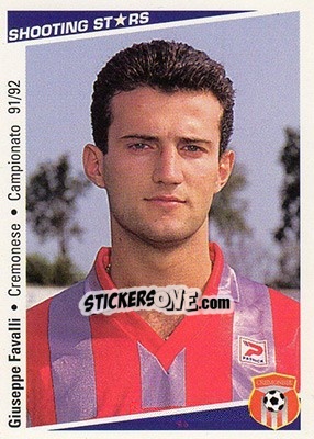 Sticker Giuseppe Favalli - Shooting Stars Calcio 1991-1992 - Merlin