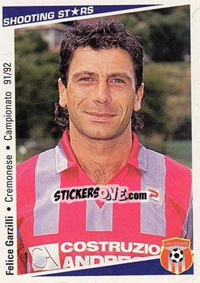 Figurina Felice Garzilli - Shooting Stars Calcio 1991-1992 - Merlin