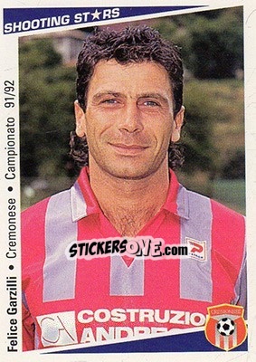Sticker Felice Garzilli - Shooting Stars Calcio 1991-1992 n. 63 - Merlin