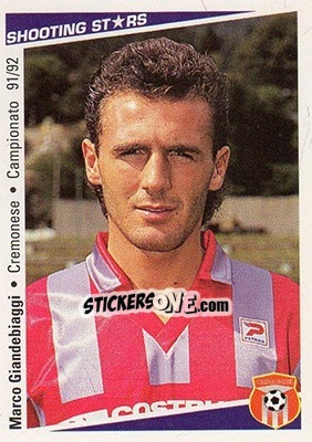 Sticker Marco Giandebiaggi - Shooting Stars Calcio 1991-1992 n. 66 - Merlin