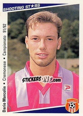 Sticker Dario Marcolin - Shooting Stars Calcio 1991-1992 - Merlin