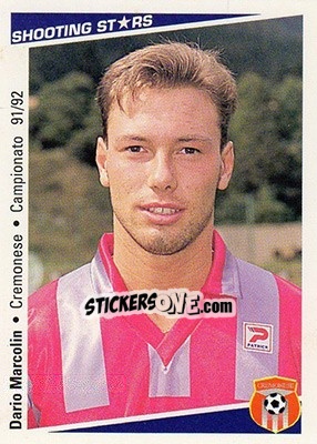 Sticker Dario Marcolin - Shooting Stars Calcio 1991-1992 n. 70 - Merlin