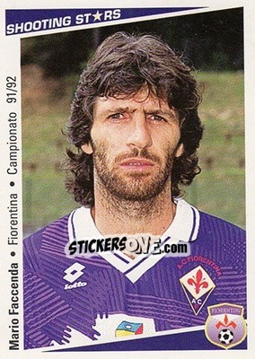 Sticker Mario Faccenda - Shooting Stars Calcio 1991-1992 n. 74 - Merlin