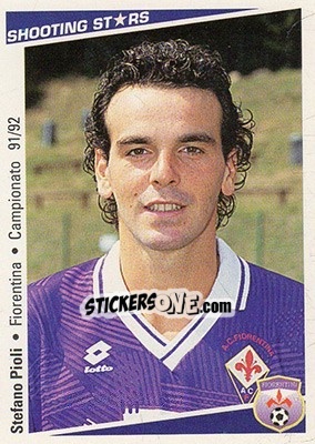 Figurina Stefano Pioli - Shooting Stars Calcio 1991-1992 - Merlin