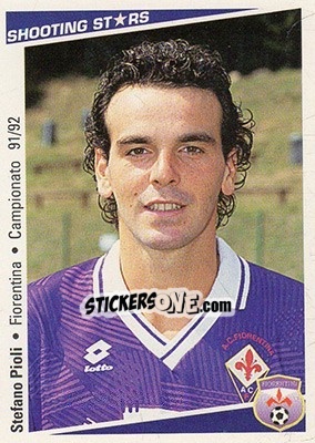 Sticker Stefano Pioli - Shooting Stars Calcio 1991-1992 n. 75 - Merlin