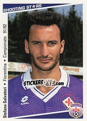 Sticker Stefano Salvatori - Shooting Stars Calcio 1991-1992 n. 77 - Merlin
