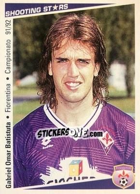Sticker Gabriel Omar Batistuta - Shooting Stars Calcio 1991-1992 n. 79 - Merlin
