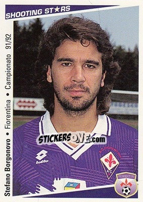 Figurina Stefano Borgonovo - Shooting Stars Calcio 1991-1992 - Merlin