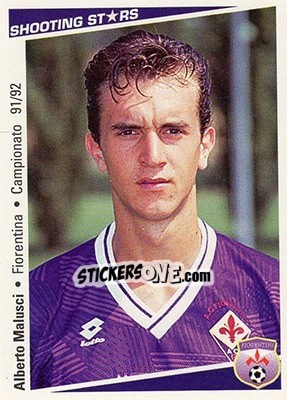 Figurina Alberto Malusci - Shooting Stars Calcio 1991-1992 - Merlin