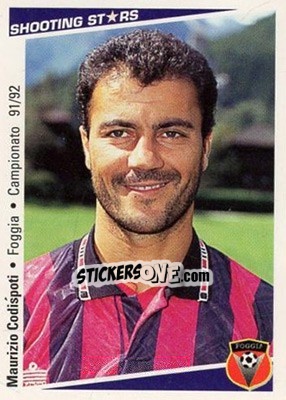 Figurina Maurizio Codispoti - Shooting Stars Calcio 1991-1992 - Merlin