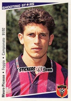 Figurina Mauro Picasso - Shooting Stars Calcio 1991-1992 - Merlin