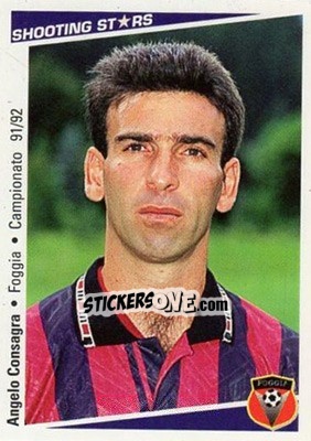 Figurina Angelo Consagra - Shooting Stars Calcio 1991-1992 - Merlin