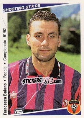 Figurina Francesco Baiano - Shooting Stars Calcio 1991-1992 - Merlin