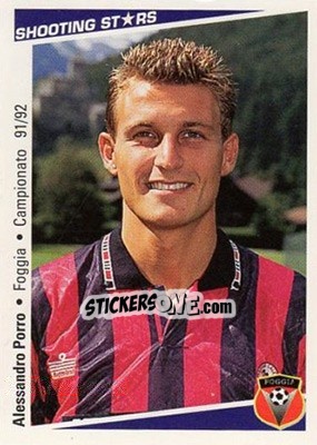 Sticker Alessandro Porro - Shooting Stars Calcio 1991-1992 - Merlin