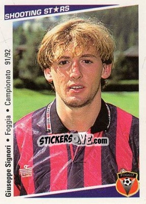 Sticker Giuseppe Signori - Shooting Stars Calcio 1991-1992 n. 98 - Merlin